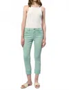 Dear John Denim Blaire Cuffed Slim Straight Leg Jean In Iceberg Green In Green