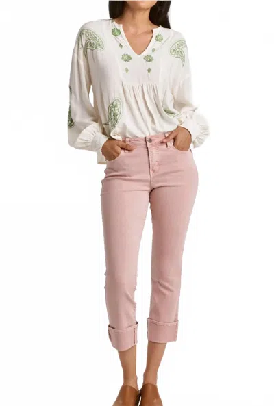 Dear John Denim Blaire Cuffed Straight Jeans In Blush In Pink