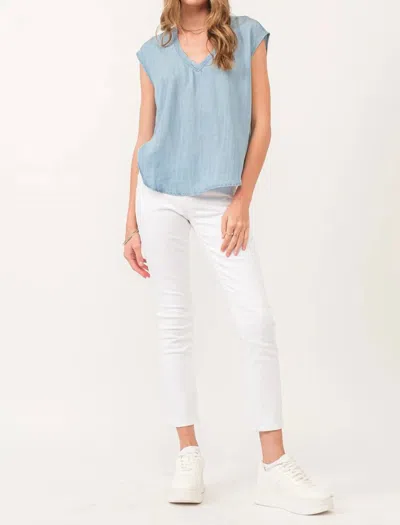 Dear John Denim Blaire High Rise Ankle Slim Straight Jean In White In Black
