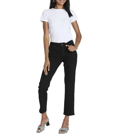 Dear John Denim Blaire High Rise Ankle Slim Straight Jeans In Black