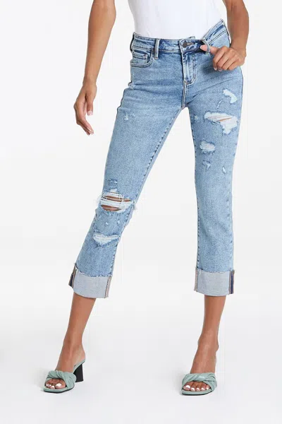 Dear John Denim Blaire High Rise Straight Jean In Glass Beach In Blue