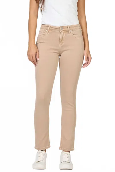 Dear John Denim Blaire Mid Rise Jeans In Warm Taupe In Brown