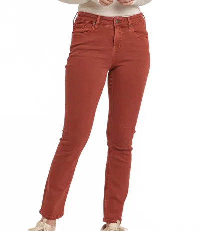 Dear John Denim Blaire Mid Rise Slim Straight Jeans In Astro Dust In Brown