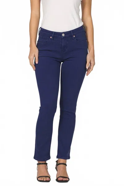 Dear John Denim Blaire Mid-rise Slim Straight Jeans In Naval Academy In Blue