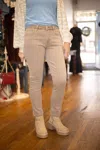 Dear John Denim Blaire Slim Straight Jeans In Mink Brown In Gold