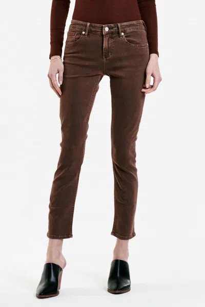 Dear John Denim Blaire Slim Straight Leg Jean In Root Beer In Brown