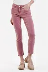 Dear John Denim Blaire Slim Straight Cuffed Jeans In Blush In Beige