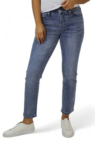 Dear John Denim Blaire Straight Leg Jean In Light Blue In Multi