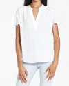 Dear John Denim Blake Flutter Sleeve Top In White In White