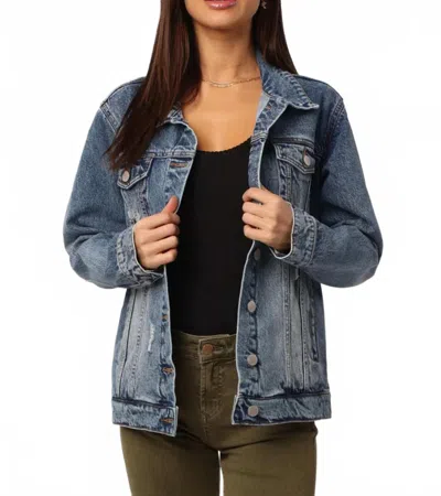 Dear John Denim Boyfriend Denim Jacket In Medium Wash In Blue