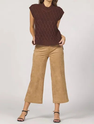 Dear John Denim Briana Short Sleeve Sweater In Cappuccino In Brown