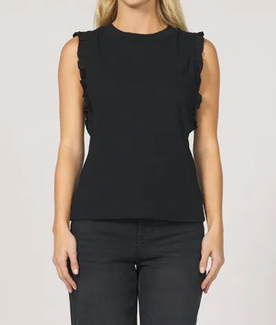 Dear John Denim Bridgette Suede Ruffle Top In Jet Black