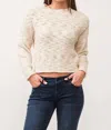 Dear John Denim Britney Lurex Space Dye Long Sleeve Sweater In Antique White In Beige