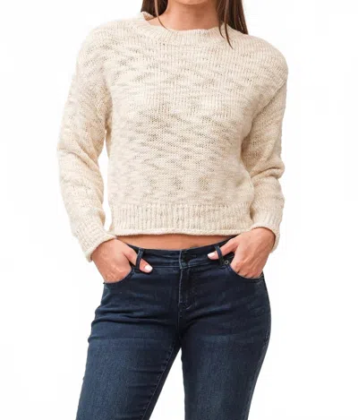 Dear John Denim Britney Lurex Yarn Ribbed Cuff Sweater In Antique White