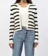Dear John Denim Cambria Button-up Stripe Sweater In Multi In Black