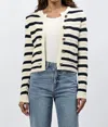 Dear John Denim Cambria Stripe Cardigan In Black Iris In Neutral