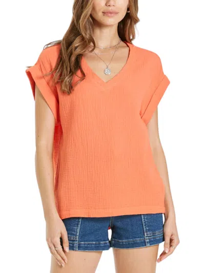 Dear John Denim Camila Drop Shoulder Top In Tigerlily In Orange