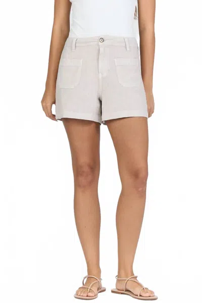 Dear John Denim Carlise High Rise Patch Pocket Short In Stone In White