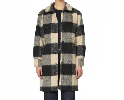 Dear John Denim Carmine Long Jacket In Black Cream In Multi