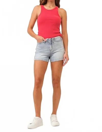 Dear John Denim Carrie High Rise Jean Shorts In Naples Wash In Blue