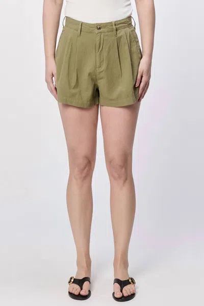 Dear John Denim Catalina Short In 80% Linen 20% Cotton In Green