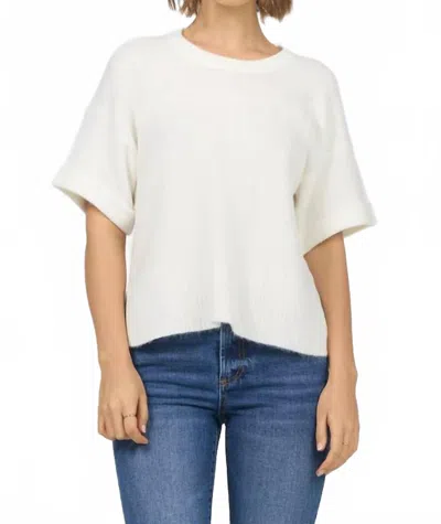 Dear John Denim Catrina Crew Neck Top In Off White