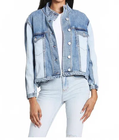Dear John Denim Celine Long Sleeve Denim Jacket In Palm Bay In Multi