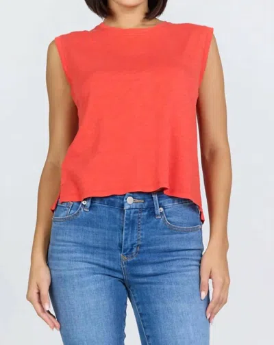 Dear John Denim Charli Tank Top In Poppy Red In Yellow