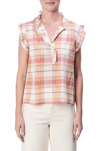 Dear John Denim Chatra Ruffle Top In Picnic Plaid In Pink