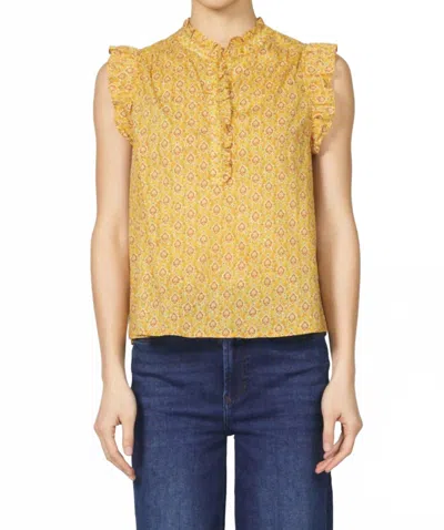 Dear John Denim Chatra Top In Marigold Calico In Yellow