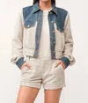 Dear John Denim Chelsee Denim Contrast Jacket In Confetti In Multi