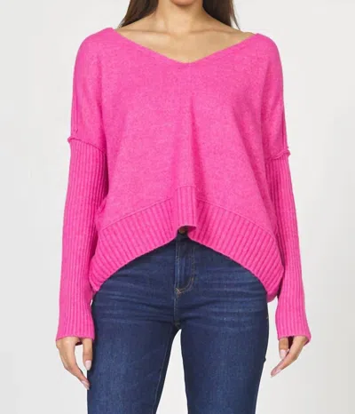 Dear John Denim Clarette Sweater In Hot Pink
