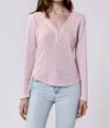 Dear John Denim Cortado Fitted Henley Top In Pink A Boo In Multi