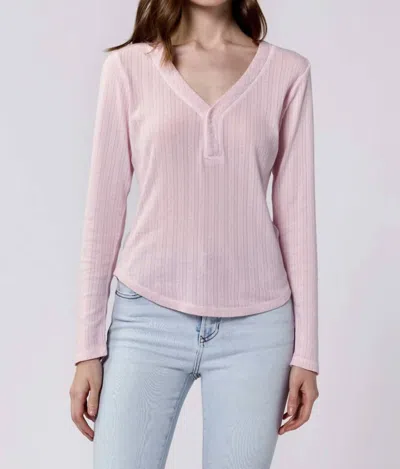 Dear John Denim Cortado Fitted Henley Top In Pink A Boo In Multi