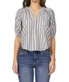 Dear John Denim Costa Top In Dark Blue Stripe In Multi