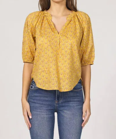Dear John Denim Costa Top In Marigold Calico In Multi