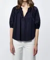 Dear John Denim Costa V-neck Top In Black Iris In Black
