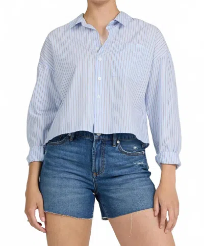 Dear John Denim Cropped Adrianna Shirt In Blue