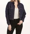 Dear John Denim Cropped Gina Jacket In Dark Denim In Blue