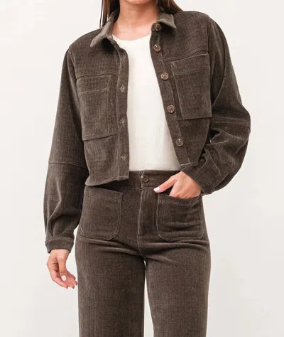 Dear John Denim Cropped Gina Jacket In Dark Olive