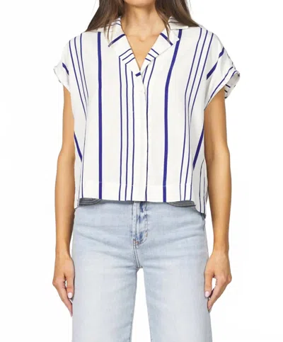 Dear John Denim Cruz Novelty Boxy Shirt In Monaco Stripe In Multi