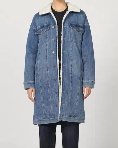 Dear John Denim Dallas Long Jacket In Pool Wave In Red