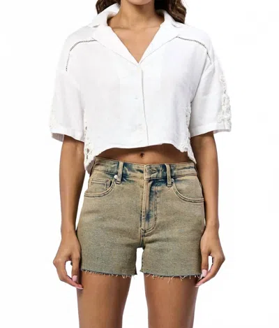 Dear John Denim Darby Cropped Top In White
