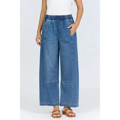 Dear John Denim Della Cropped Barrel Jeans In Tsunami In Multi