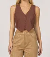 Dear John Denim Drea Suede Vest In Brownie In Brown