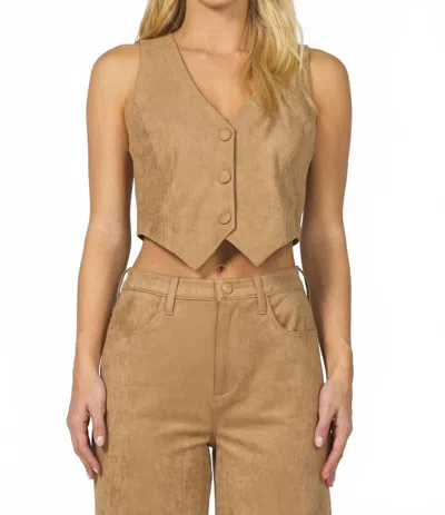 Dear John Denim Drea Suede Vest In Toffee In Brown