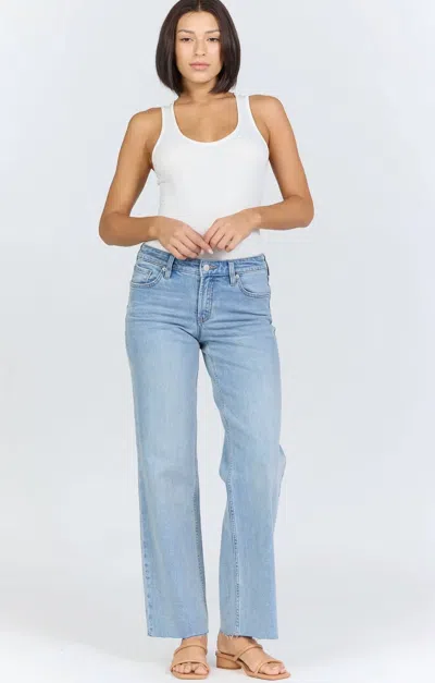 Dear John Denim Drew Mid Rise Straight Leg Jeans In Hazey Blue