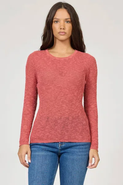 Dear John Denim Edina Lightweight Knit Top In Deep Terracotta In Pink
