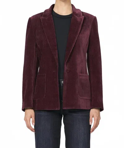 Dear John Denim Elfi Single-breasted Blazer In Fig In Red