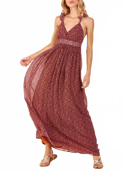 Dear John Denim Elia Halter Maxi Dress In Terracotta Plum In Brown
